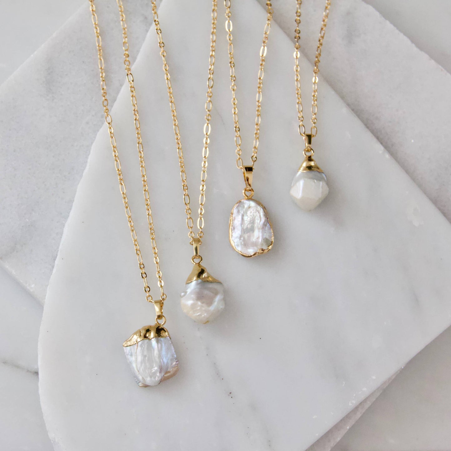 Natural Pearl Necklace: GOLD - Storm and Sky Shoppe