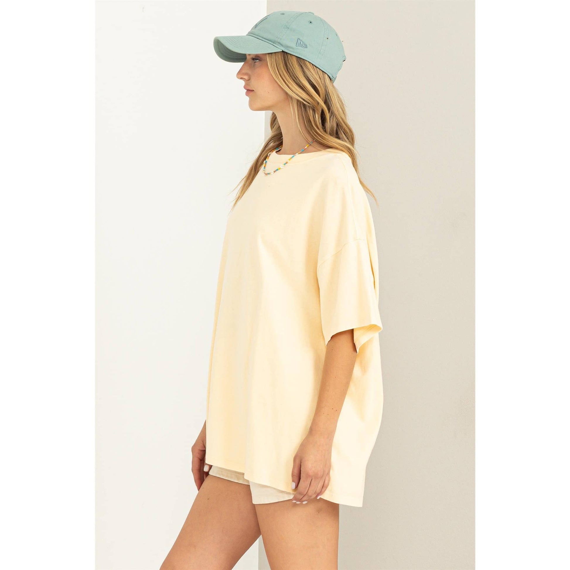 DZ23A786-OVERSIZED T-SHIRT: CREAMY CORN / S/M - Storm and Sky Shoppe