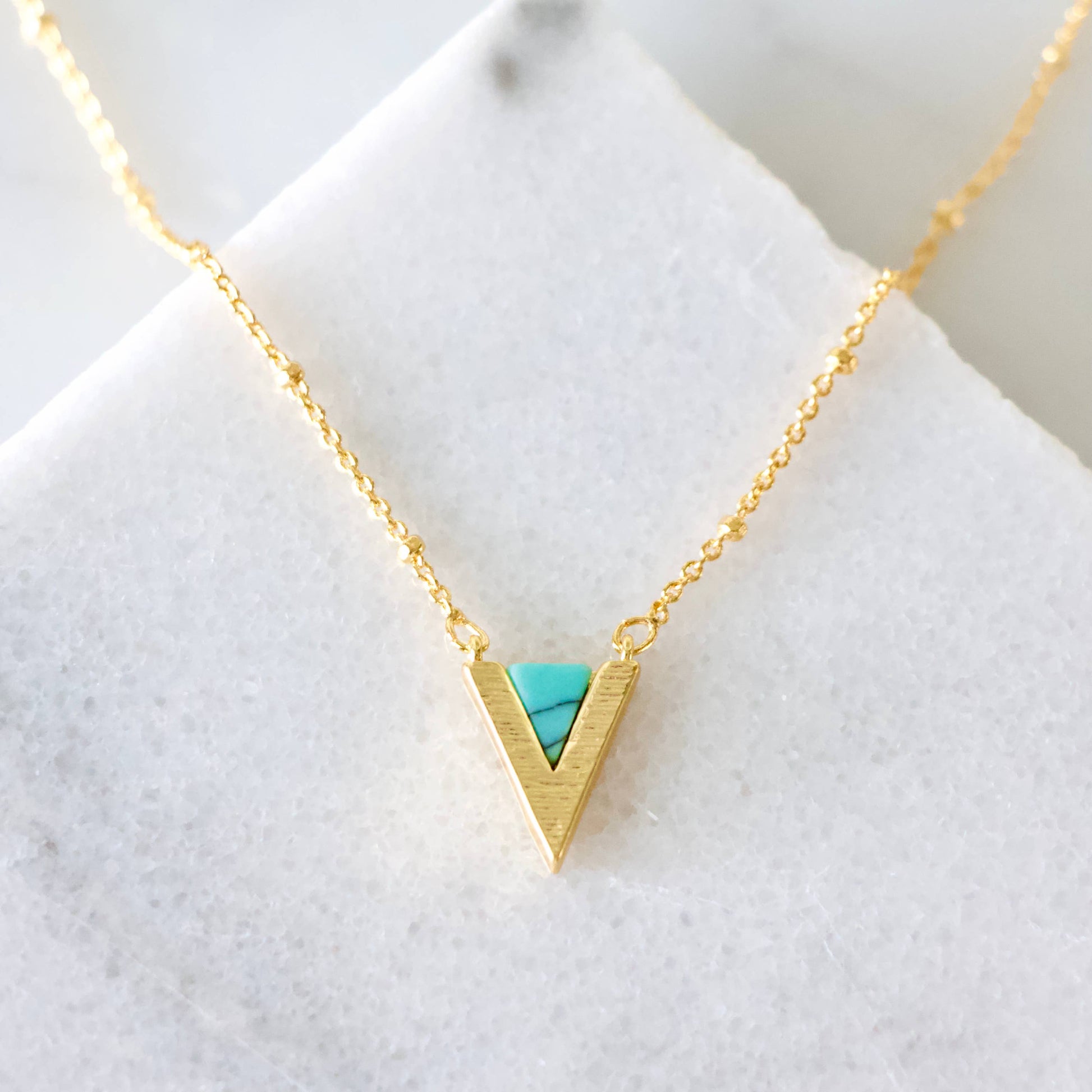 Turquoise Triangle Necklace - Storm and Sky Shoppe