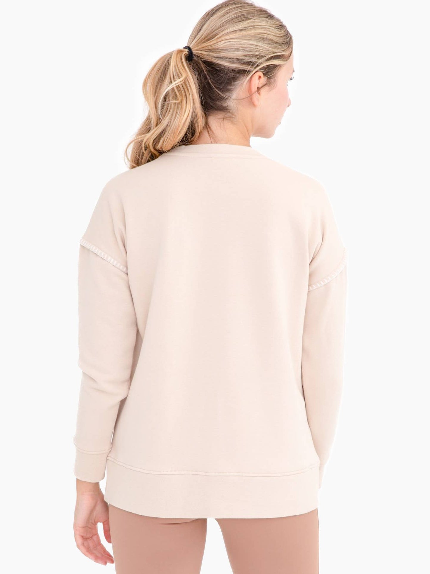 Contrast Stitch Top with Raglan Sleeves - Storm and Sky Shoppe - Mono B