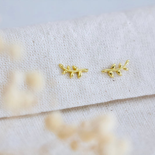 Dainty Olive Branch Earrings - Storm and Sky Shoppe