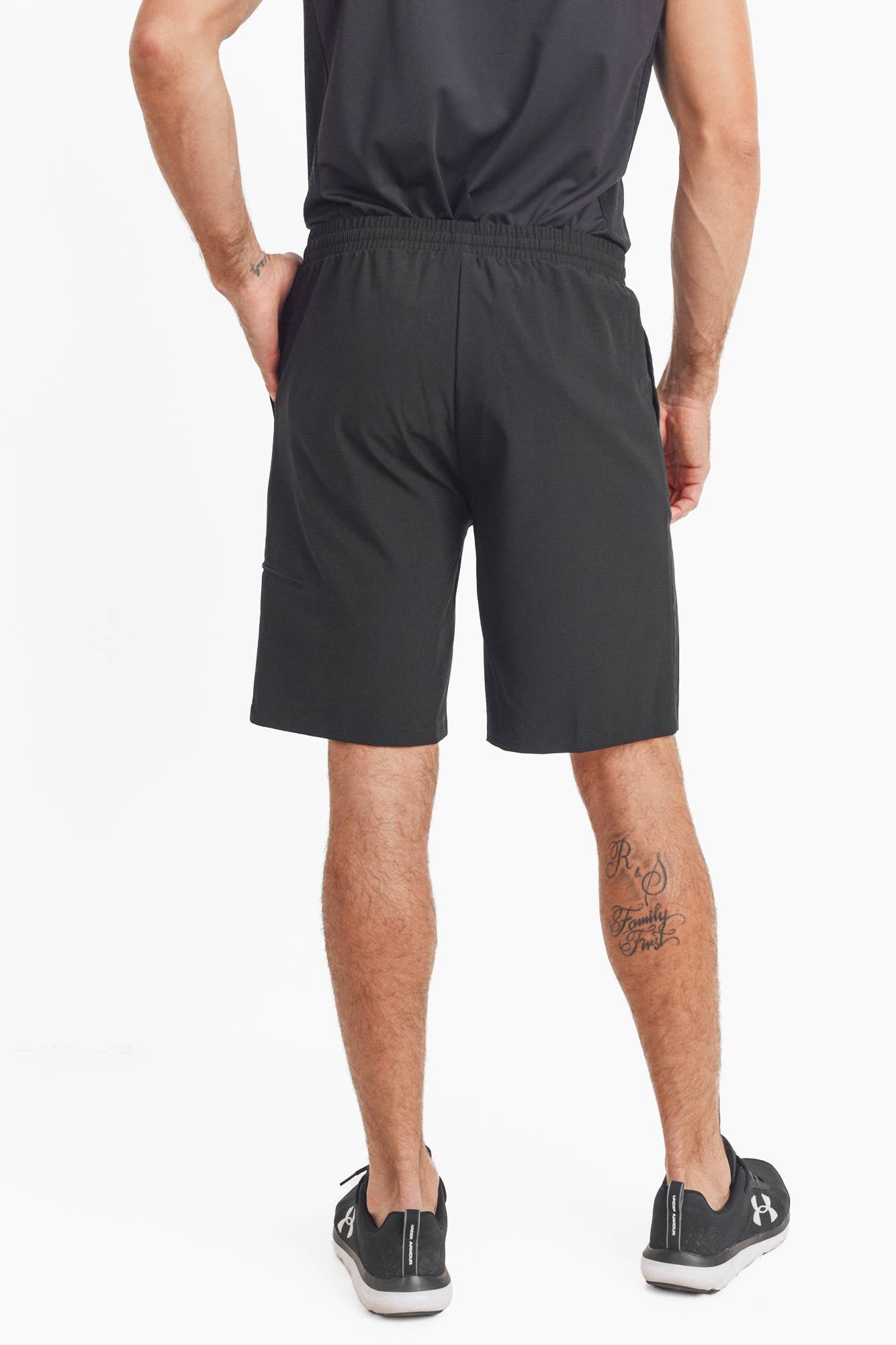 MEN - Active Drawstring Shorts with Zippered Pouch: S:M:L:XL (1:2:2:1) / BLACK - Storm and Sky Shoppe