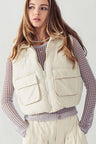 Hooded Crop Puff Vest