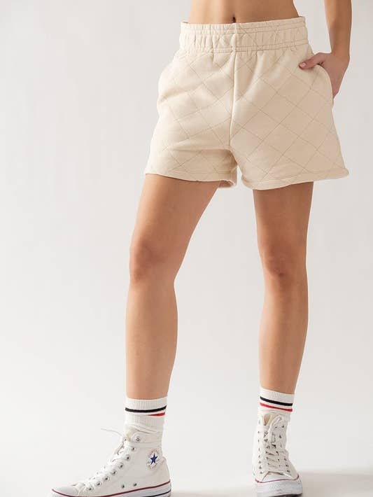 Diamond Quilted Shorts - Storm and Sky Shoppe - Urban Daizy