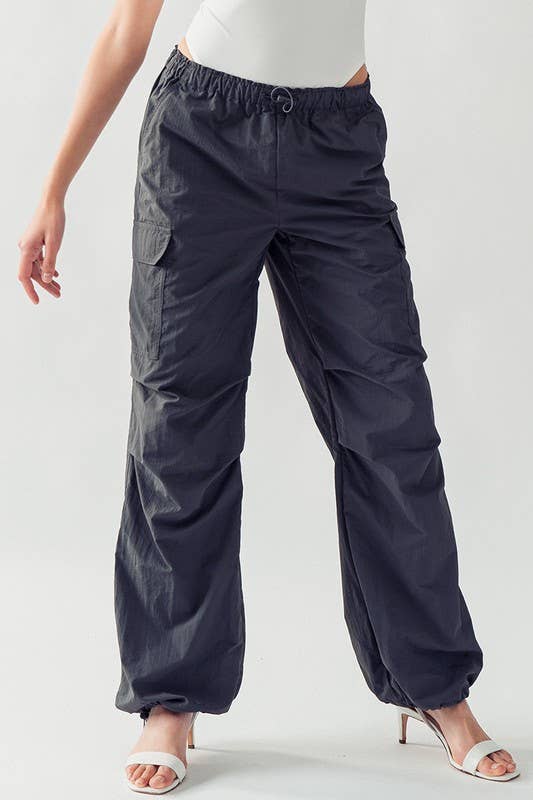 **SALE-BELLA TOGGLE DRAWSTRING CARGO PANTS: SLATE / S-2/M-2/L-2 - Storm and Sky Shoppe