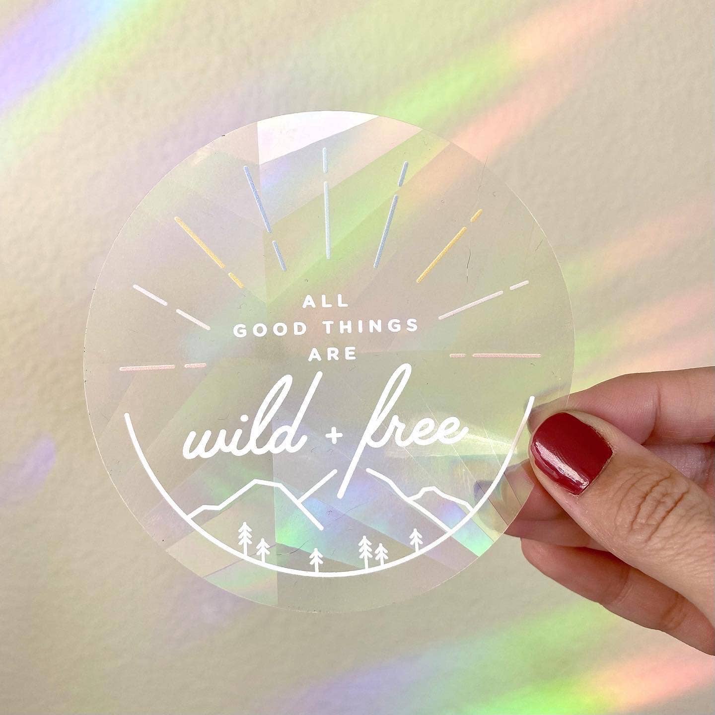 Wild + Free Suncatcher Sticker for Nature Lovers - Storm and Sky Shoppe