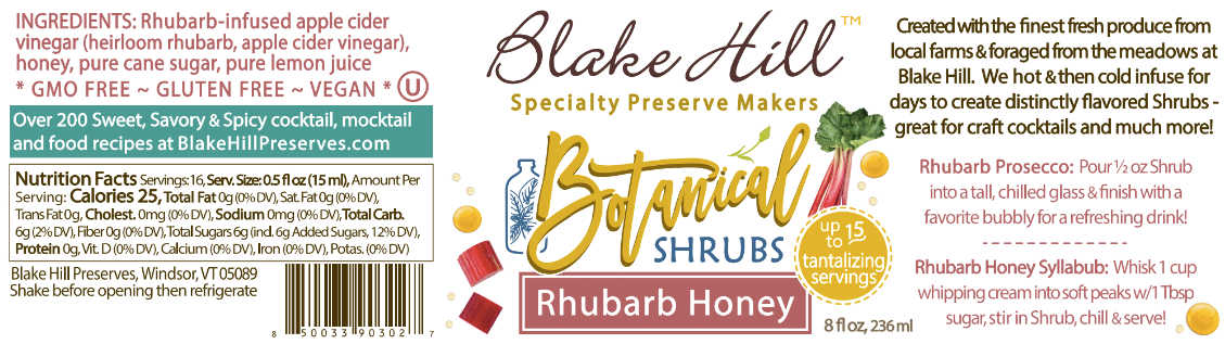 Rhubarb & Honey Shrub (8oz) - Storm and Sky Shoppe