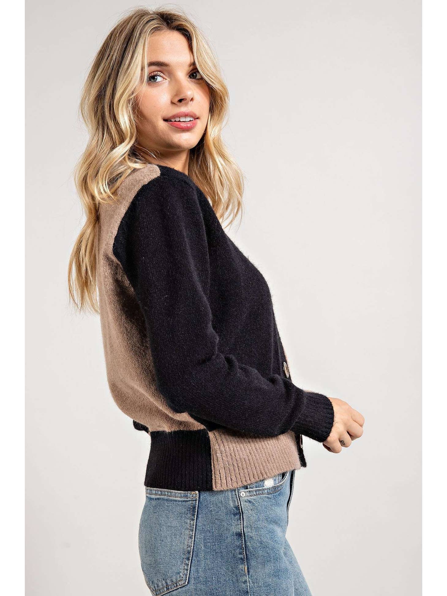 Color Block Cropped Cardigan - Storm and Sky Shoppe - 143 Story