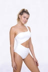 Solid Asymmetrical One-Piece Swimsuit