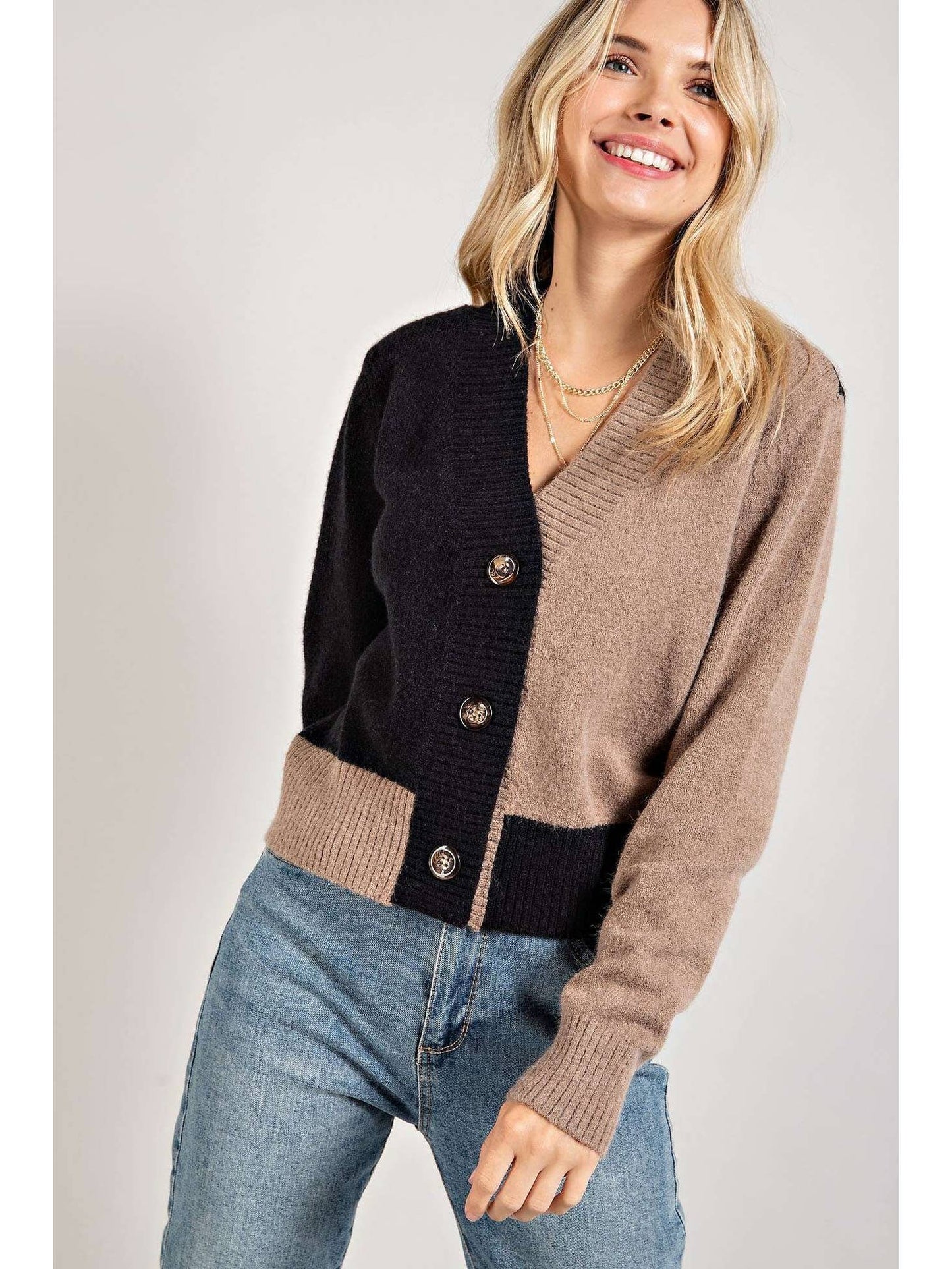Color Block Cropped Cardigan - Storm and Sky Shoppe - 143 Story