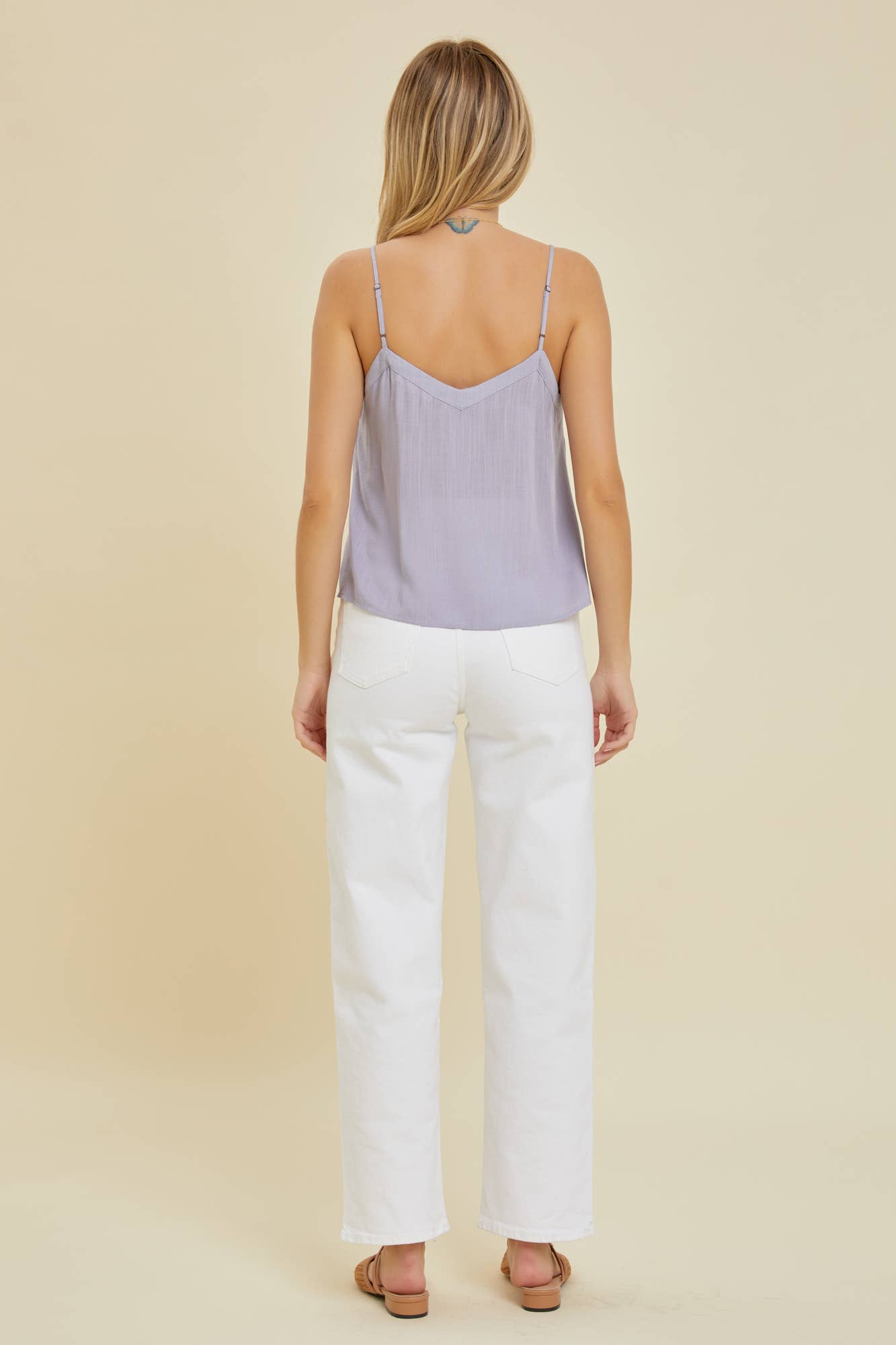 Button Tank w/Lace Trim - Storm and Sky Shoppe