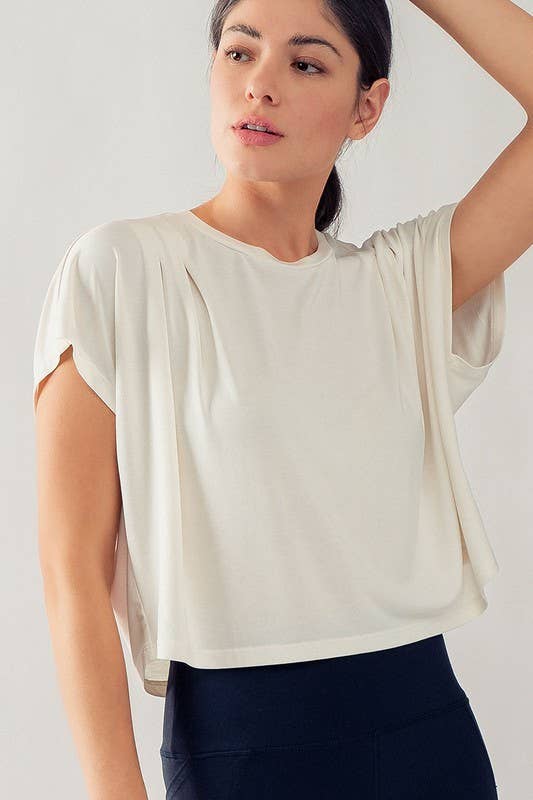 CAP SLEEVES CASUAL SOFT TEE: WHIP CREAM / S-2/M-2/L-2 - Storm and Sky Shoppe