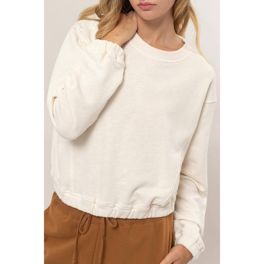 Cropped Pullover Sweatshirt