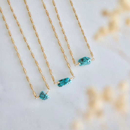 Rough Turquoise Nugget Necklace  - Storm and Sky Shoppe