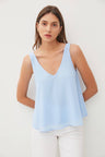 Sleeveless V-Neck Solid Tank
