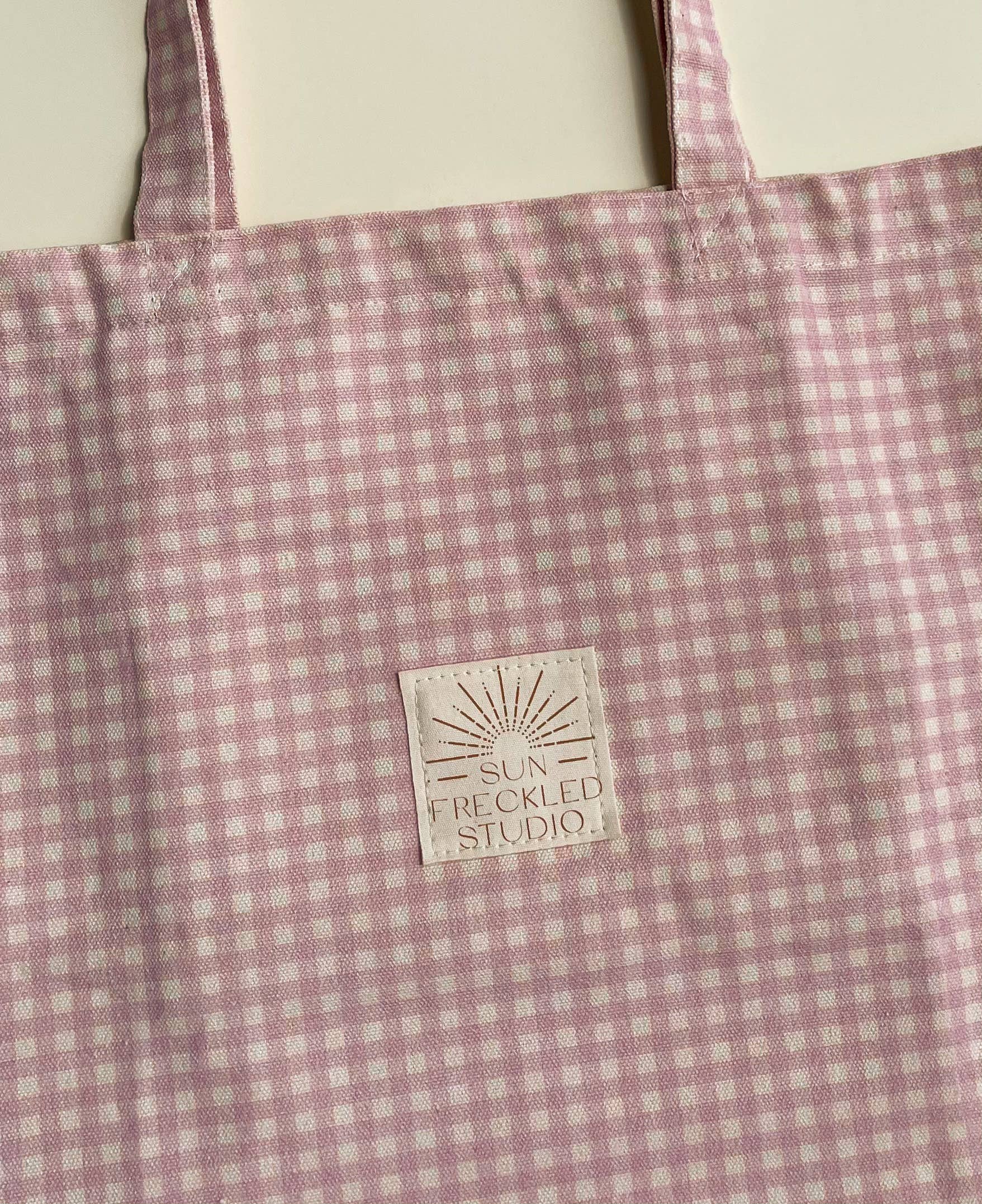 Strawberry Gingham Tote Bag - Storm and Sky Shoppe
