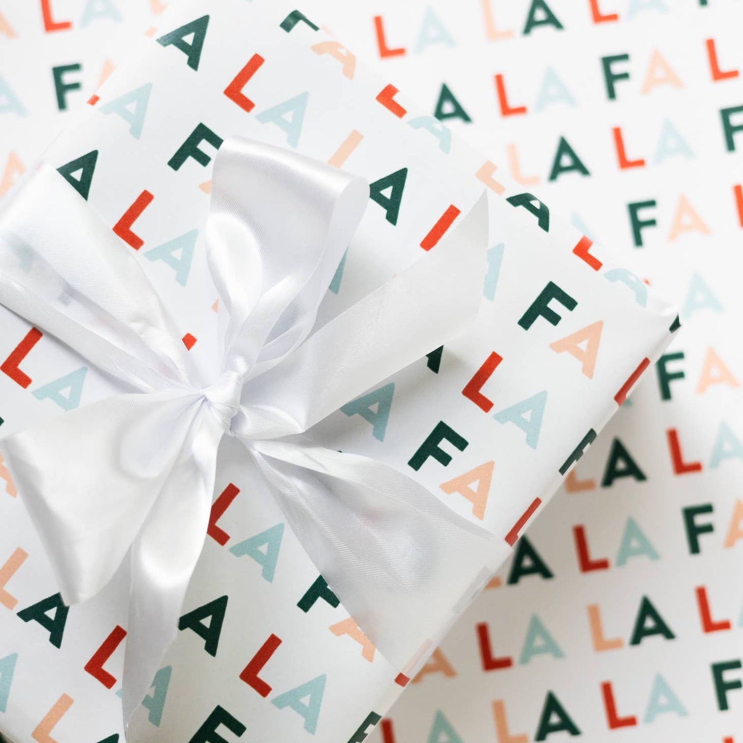 FA LA LA Lettered Wrapping Paper Roll - Storm and Sky Shoppe - Joy Paper Co.