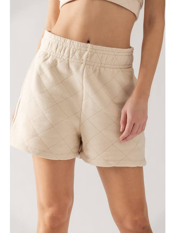 Diamond Quilted Shorts - Storm and Sky Shoppe - Urban Daizy