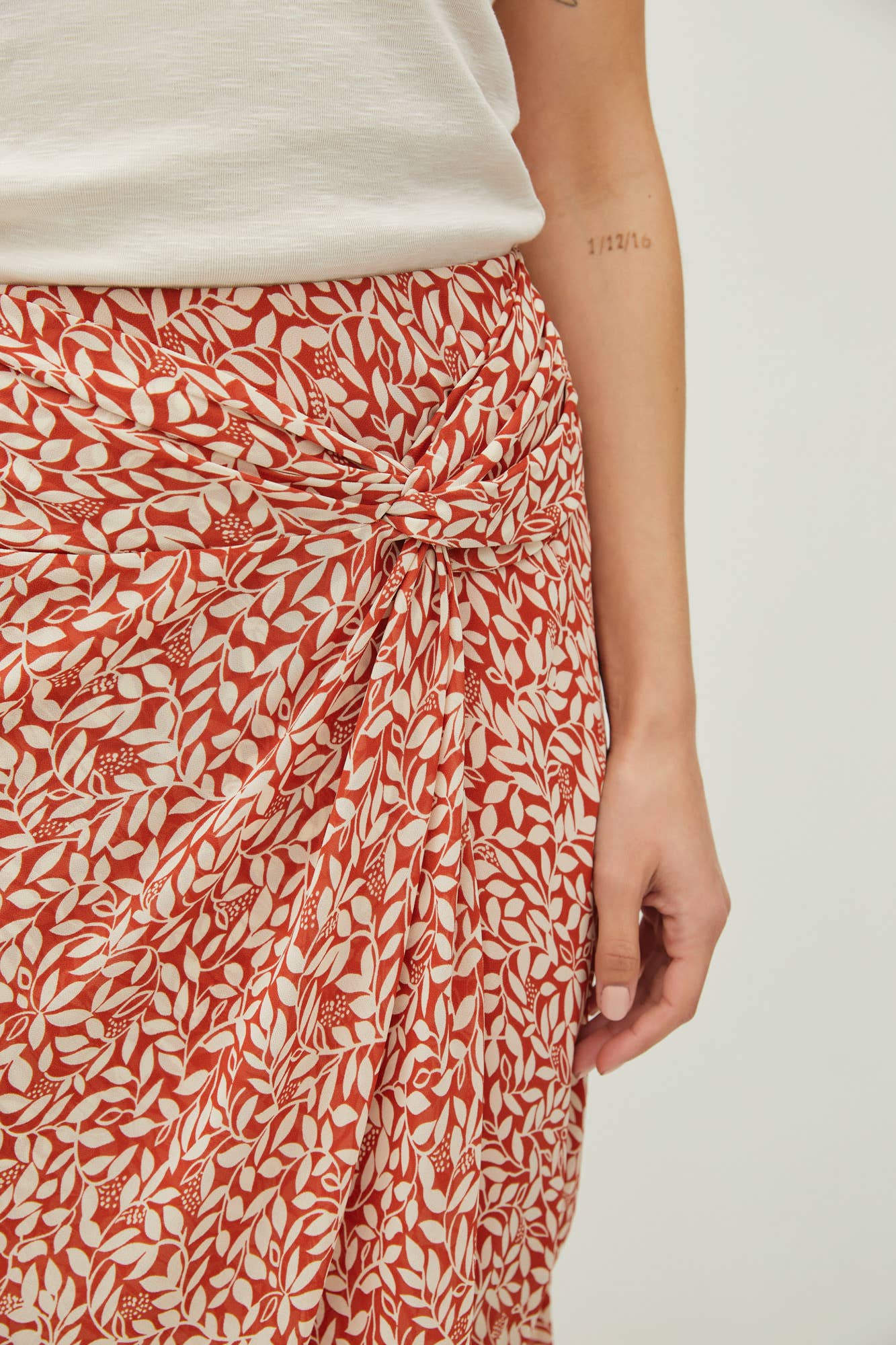 Printed Side Knot Midi Skirt - Storm and Sky Shoppe