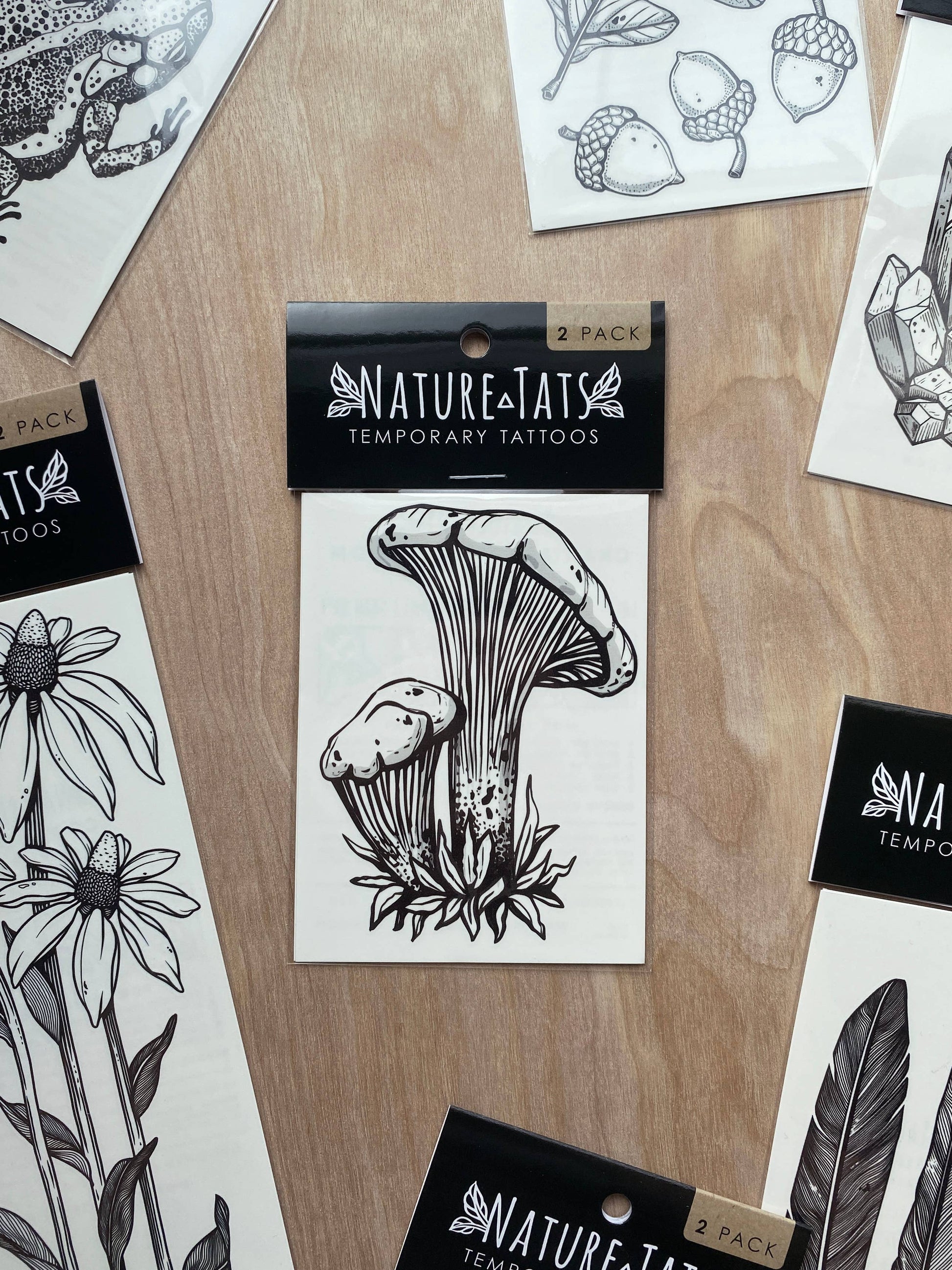 Chanterelle Mushroom Temporary Tattoo: 1-Pack - Storm and Sky Shoppe