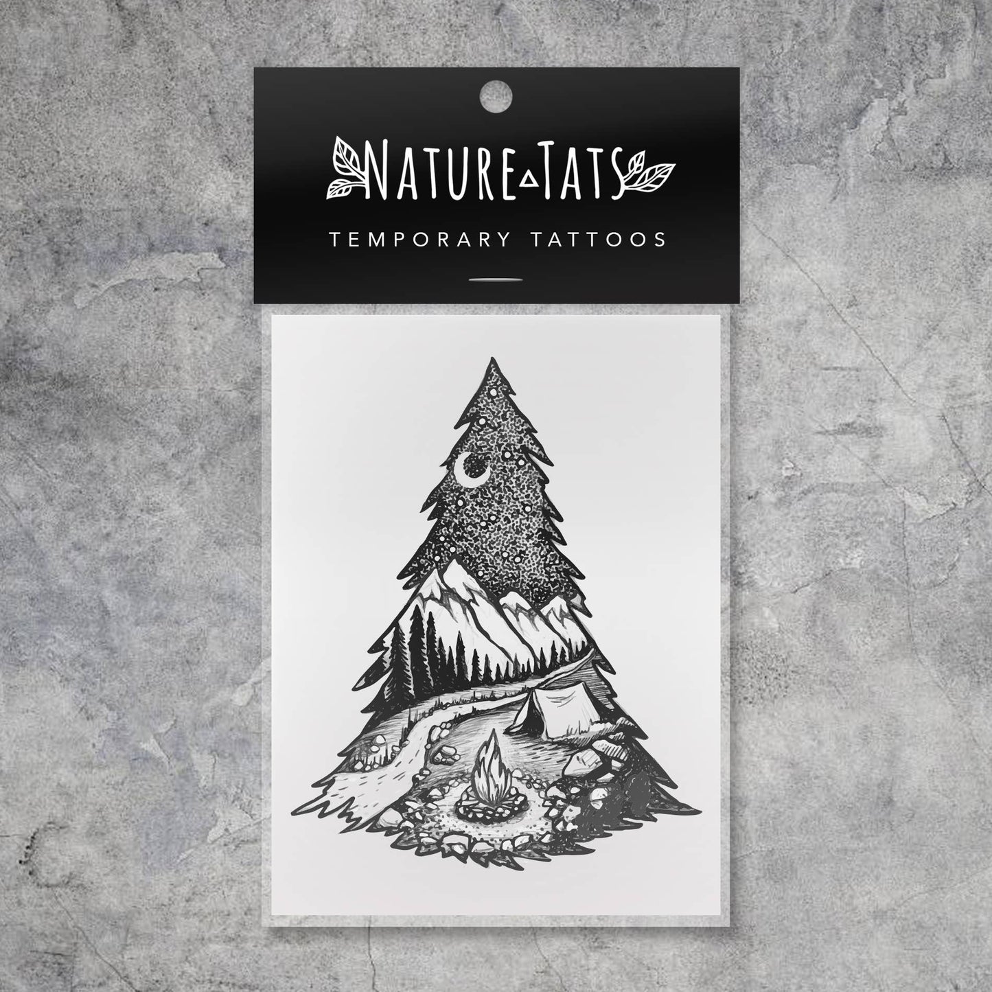 Mountain Camping Temporary Tattoo - Storm and Sky Shoppe