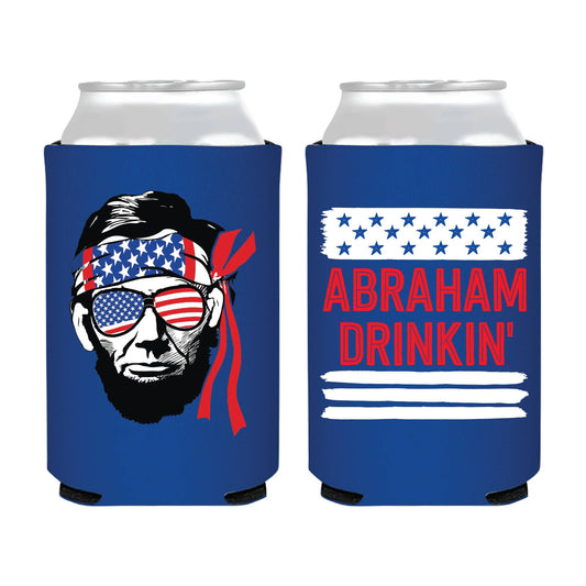Abraham Drinkin' Can Cooler- 4th Of July - Patriotic - Storm and Sky Shoppe - Sip Hip Hooray