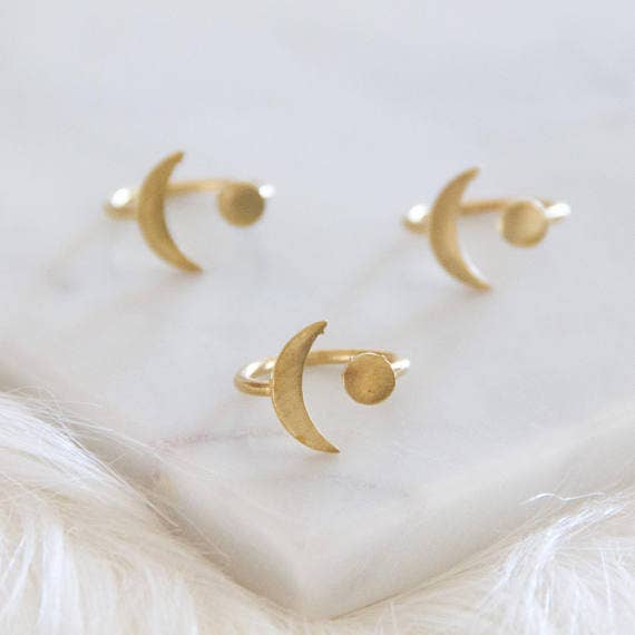 Brass Moon Ring - Storm and Sky Shoppe