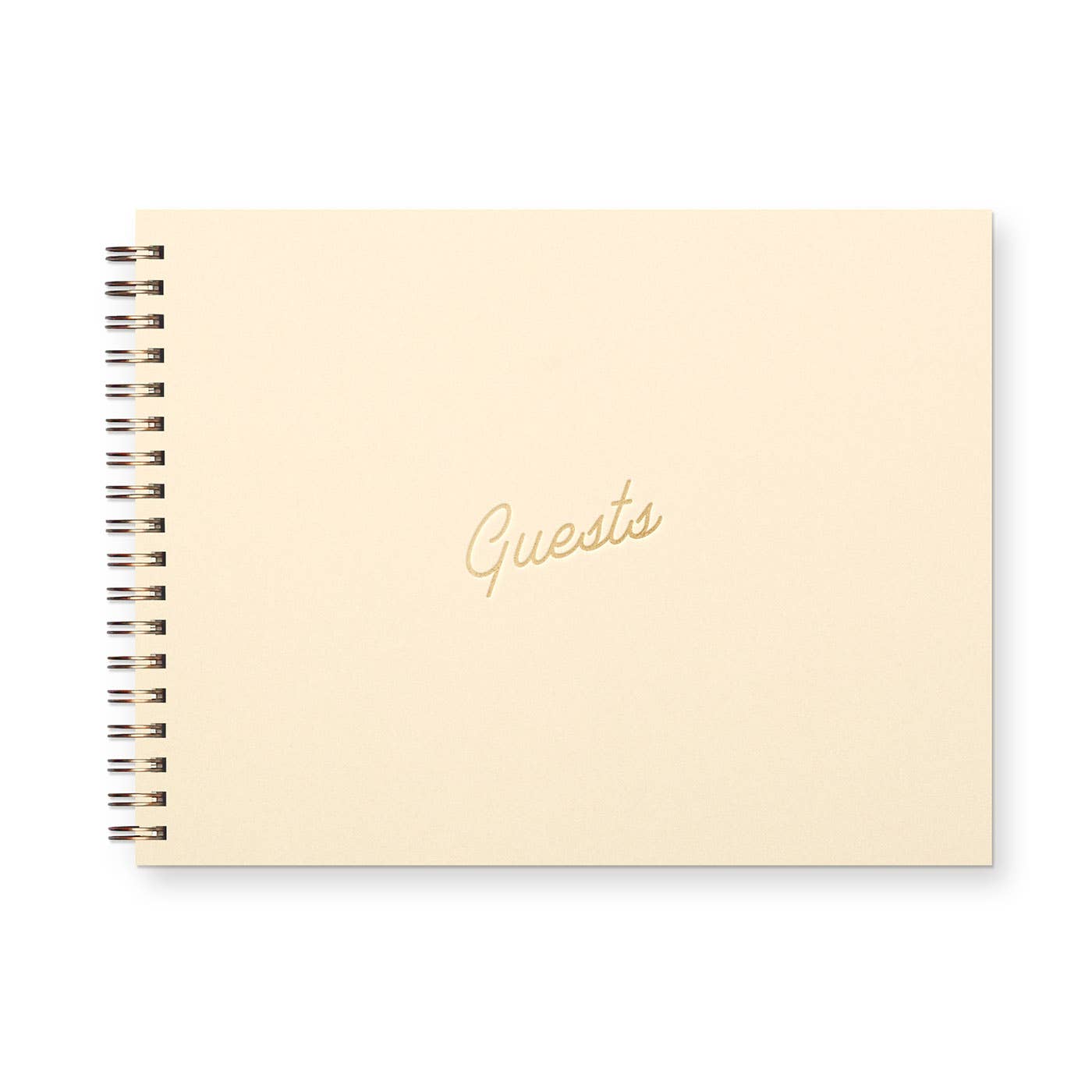 Retro Guest Book: French Vanilla Cover | Bronze Ink - Storm and Sky Shoppe
