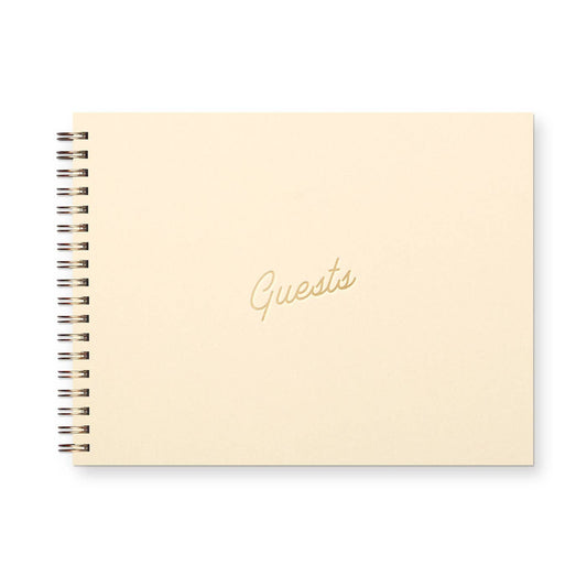 Retro Guest Book: French Vanilla Cover | Bronze Ink - Storm and Sky Shoppe