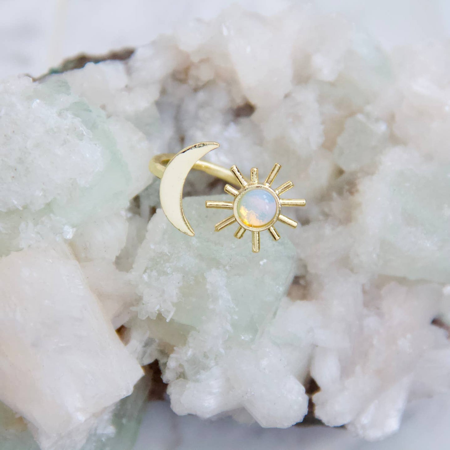 Opalite Sun and Moon Ring - Storm and Sky Shoppe - Mesa Blue