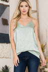 Strap V-Neck Satin Cami