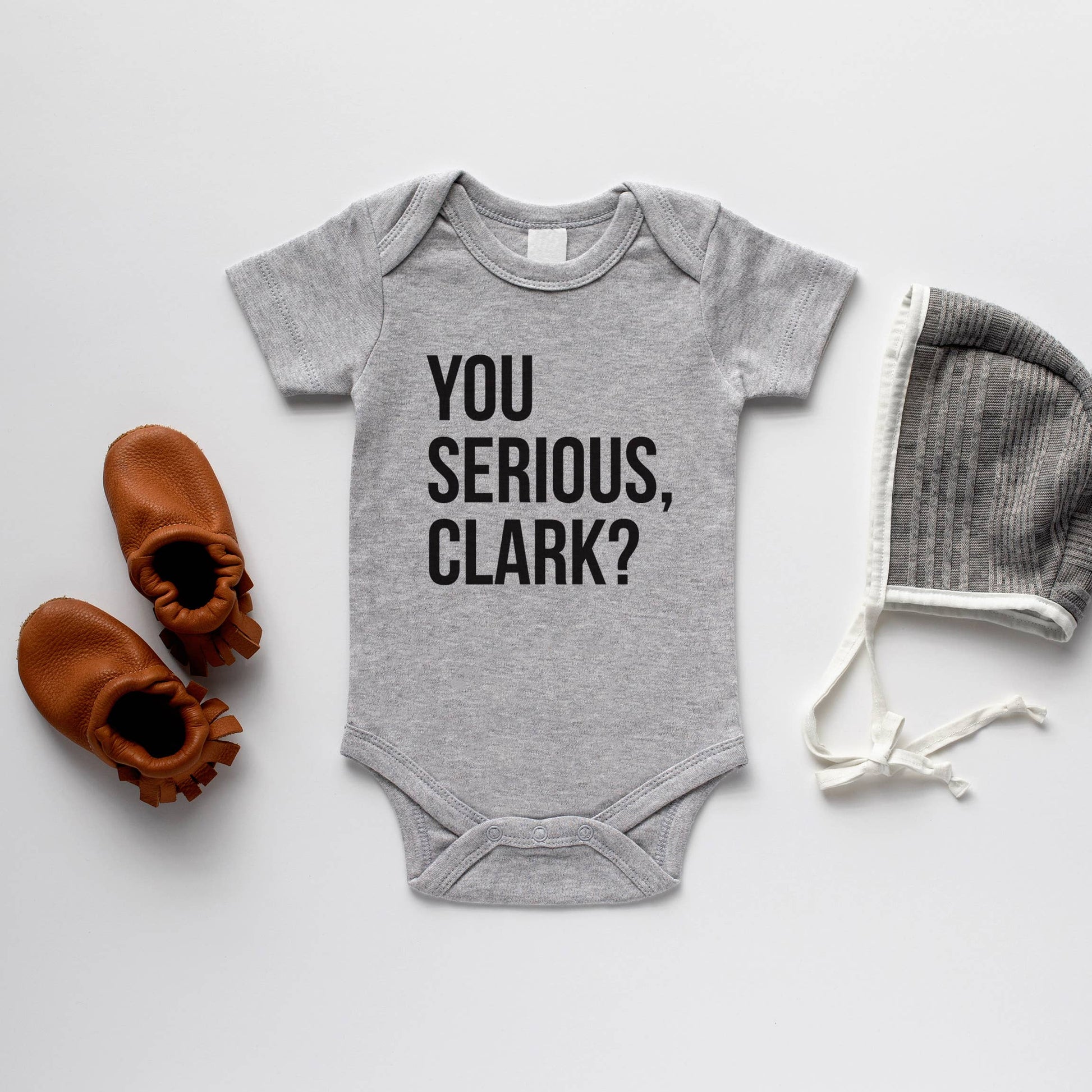 Gray You Serious Clark? Baby Bodysuit - Storm and Sky Shoppe