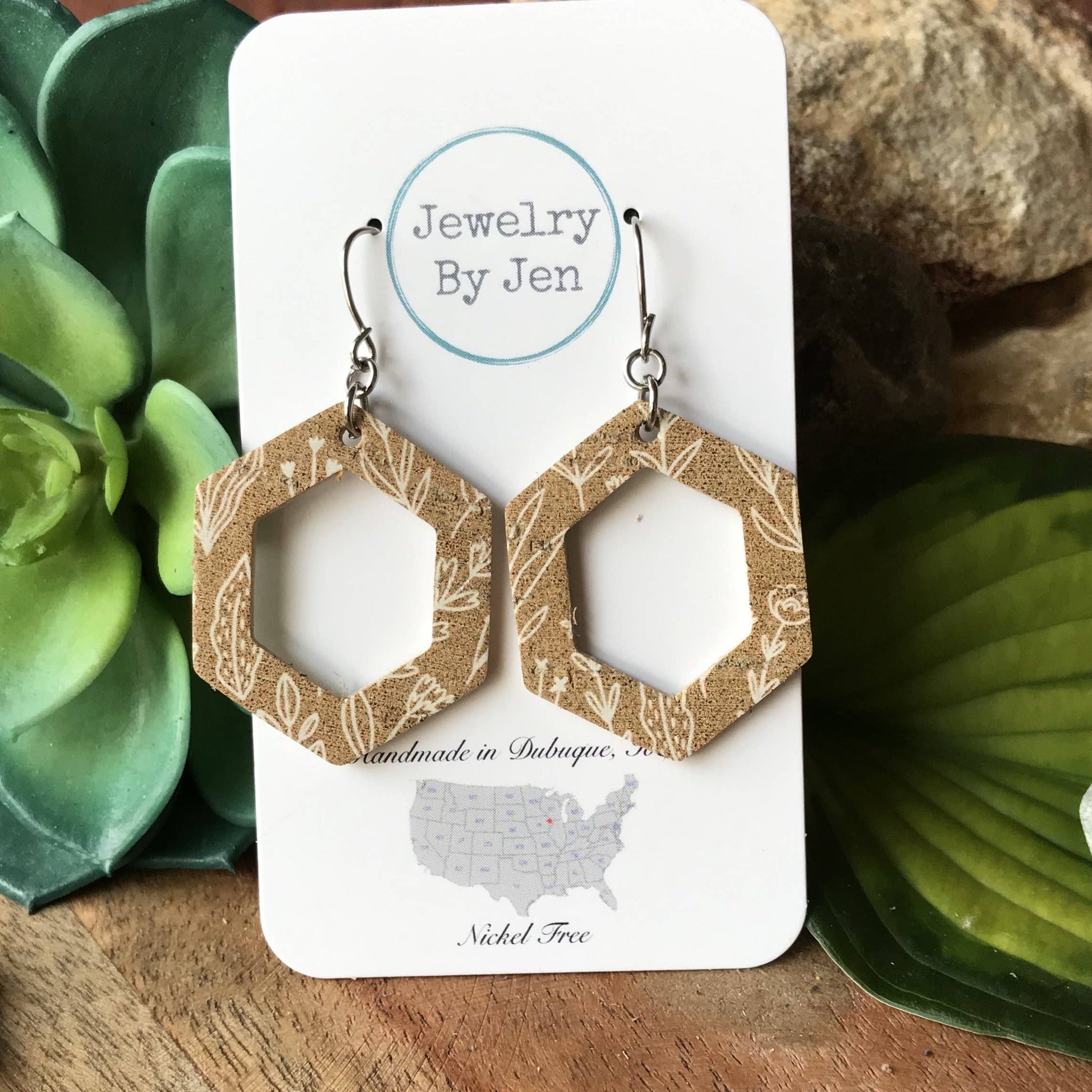 Hexagon: Mustard Fall Floral - Storm and Sky Shoppe - Jewelry By Jen
