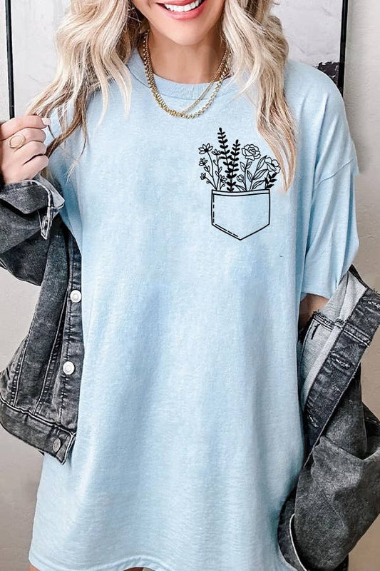 Wildflower Pocket Graphic Tee - Storm and Sky Shoppe - Southern Chic