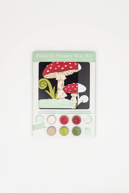 Fly Agaric Mushrooms MINI Paint-by-Number Kit - Storm and Sky Shoppe