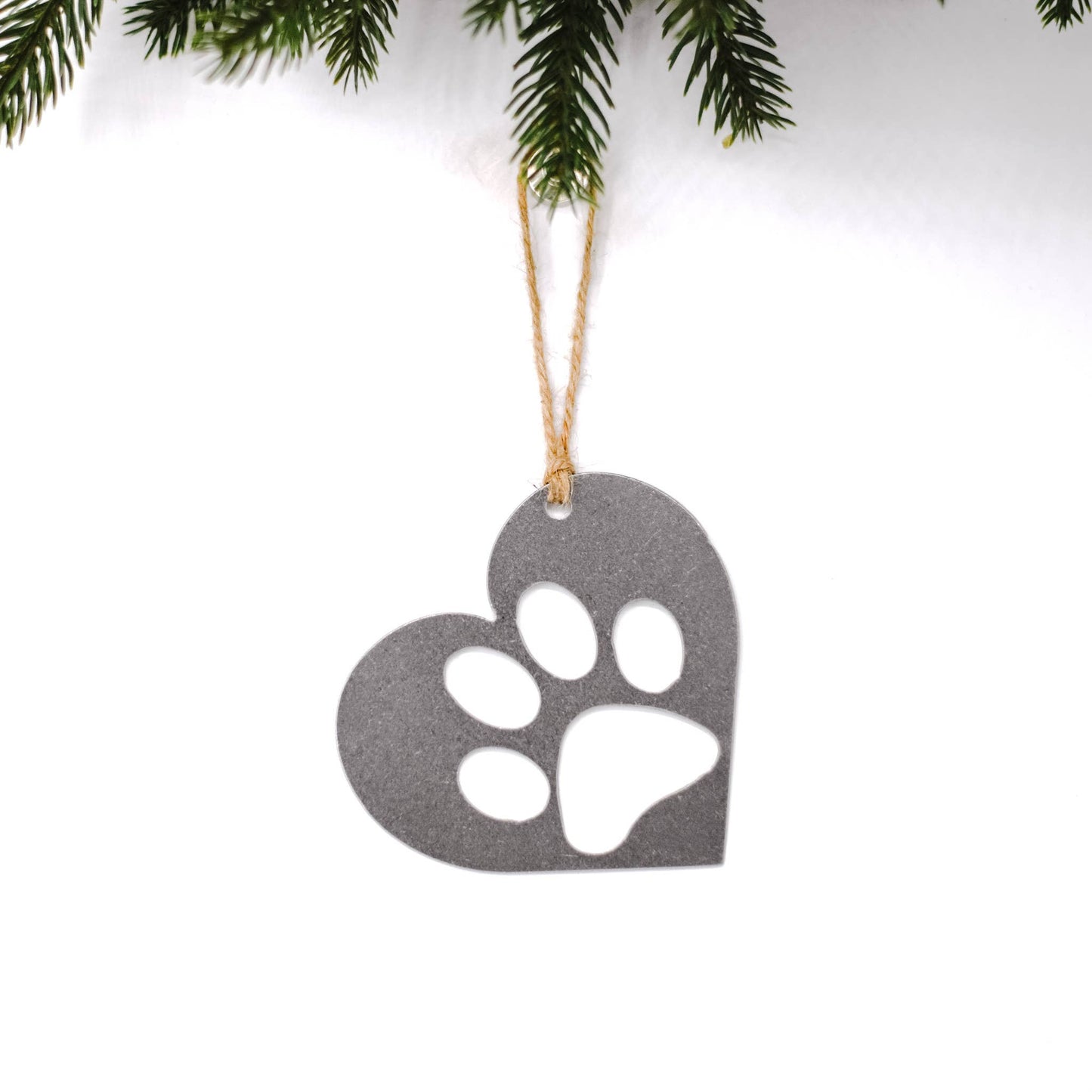 Heart with Dog Paw Print Ornament - Storm and Sky Shoppe - Keystone Steel Co.