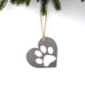 Heart with Dog Paw Print Ornament