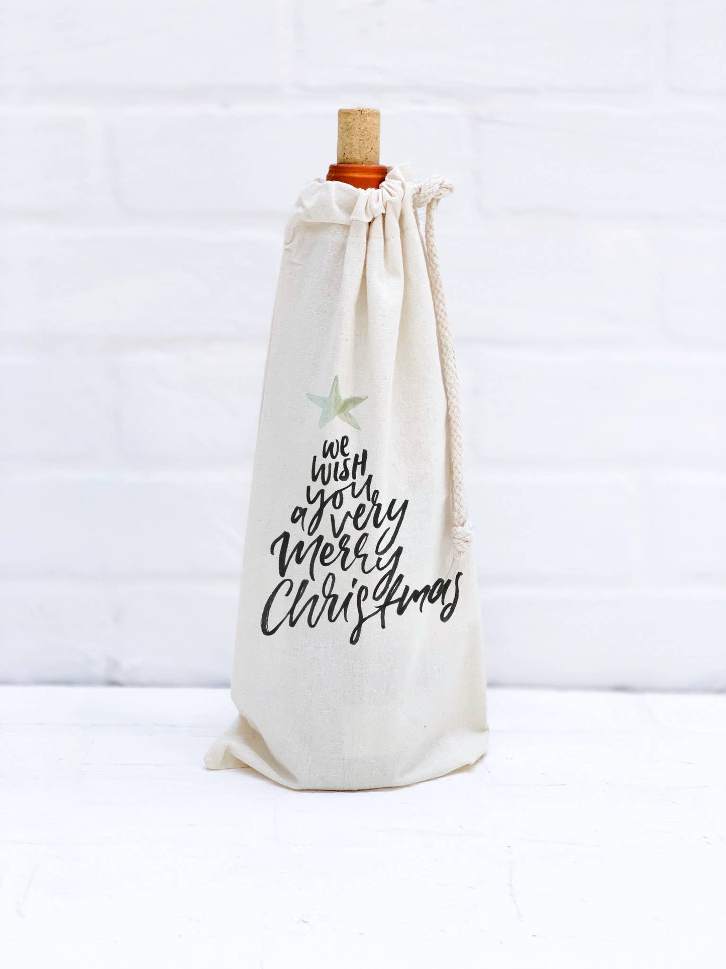 We Wish You a Merry Christmas - Canvas Wine Bag - Storm And Sky