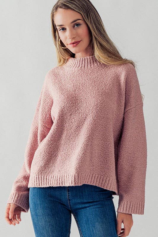 FLEECE RIB KNIT SWEATER - Storm and Sky Shoppe - Urban Daizy