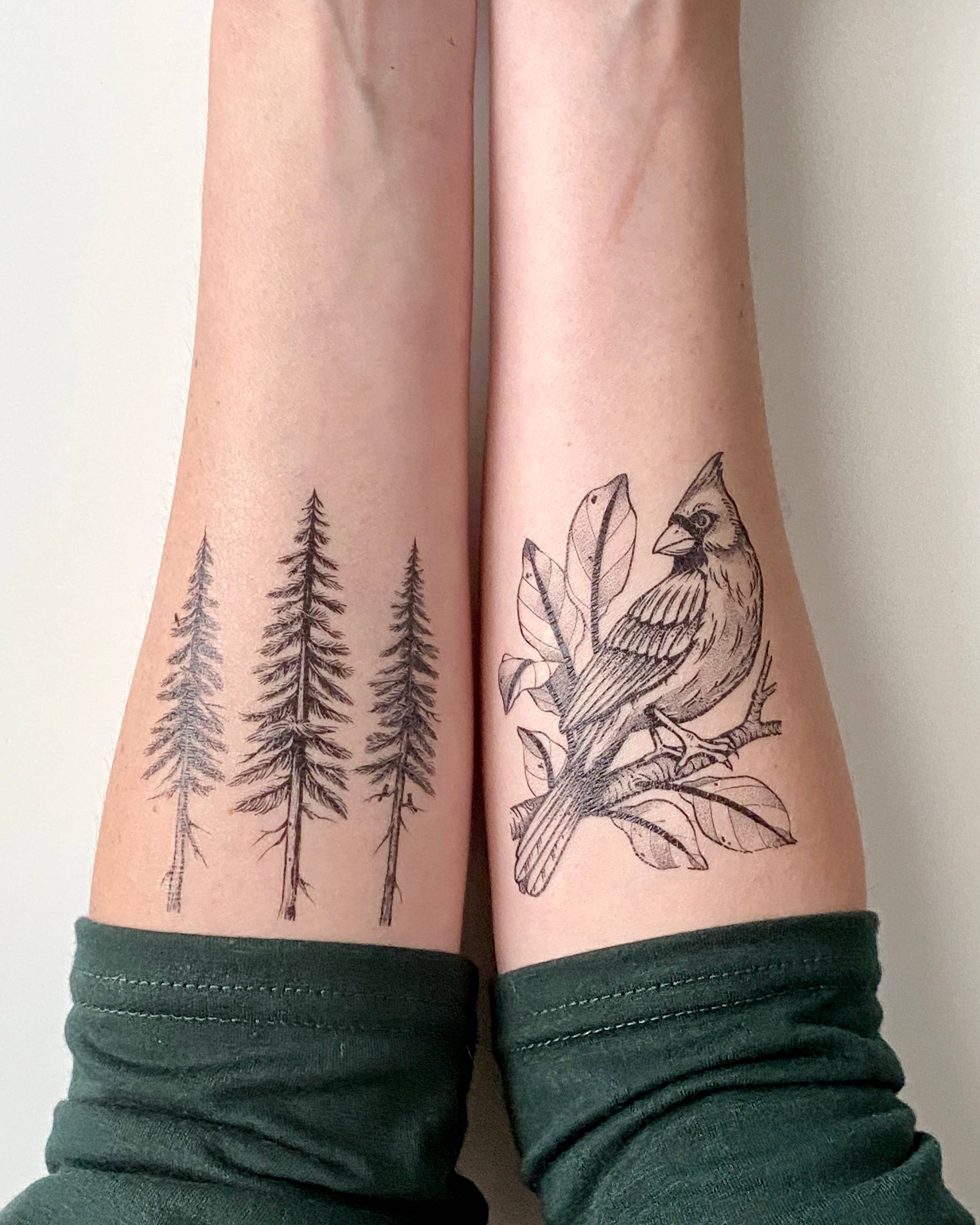 Pine tree tattoo an ankle - Tattoogrid.net