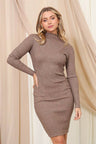 Funnel Neck Sweater Bodycon Dress