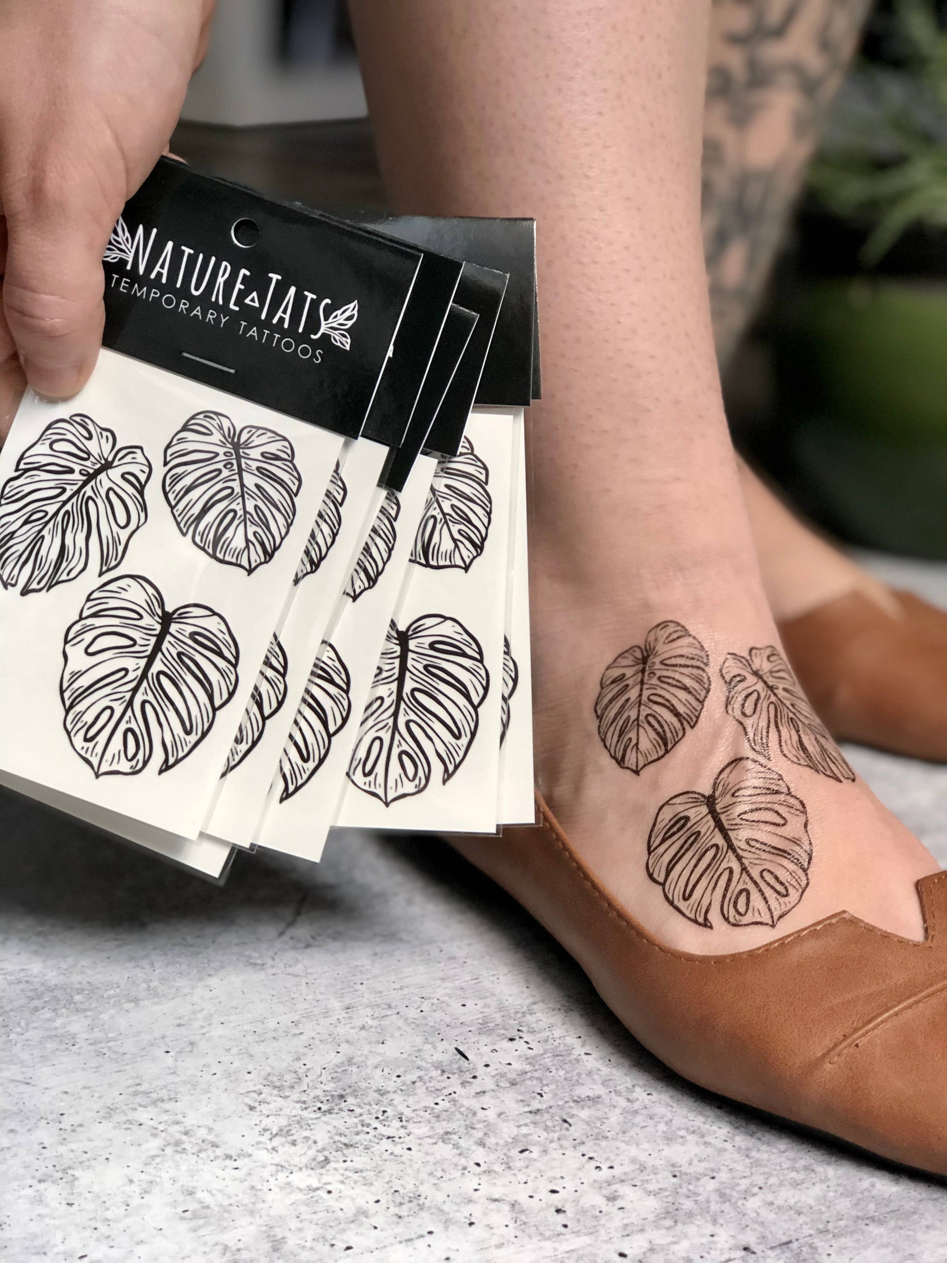 Monstera Leaves Temporary Tattoo - Storm and Sky Shoppe