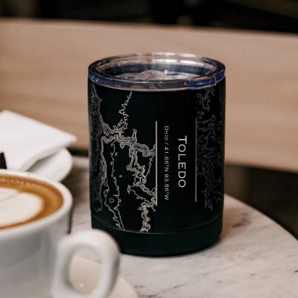 Toledo OH Map Insulated Cup in Matte Black - Storm and Sky Shoppe