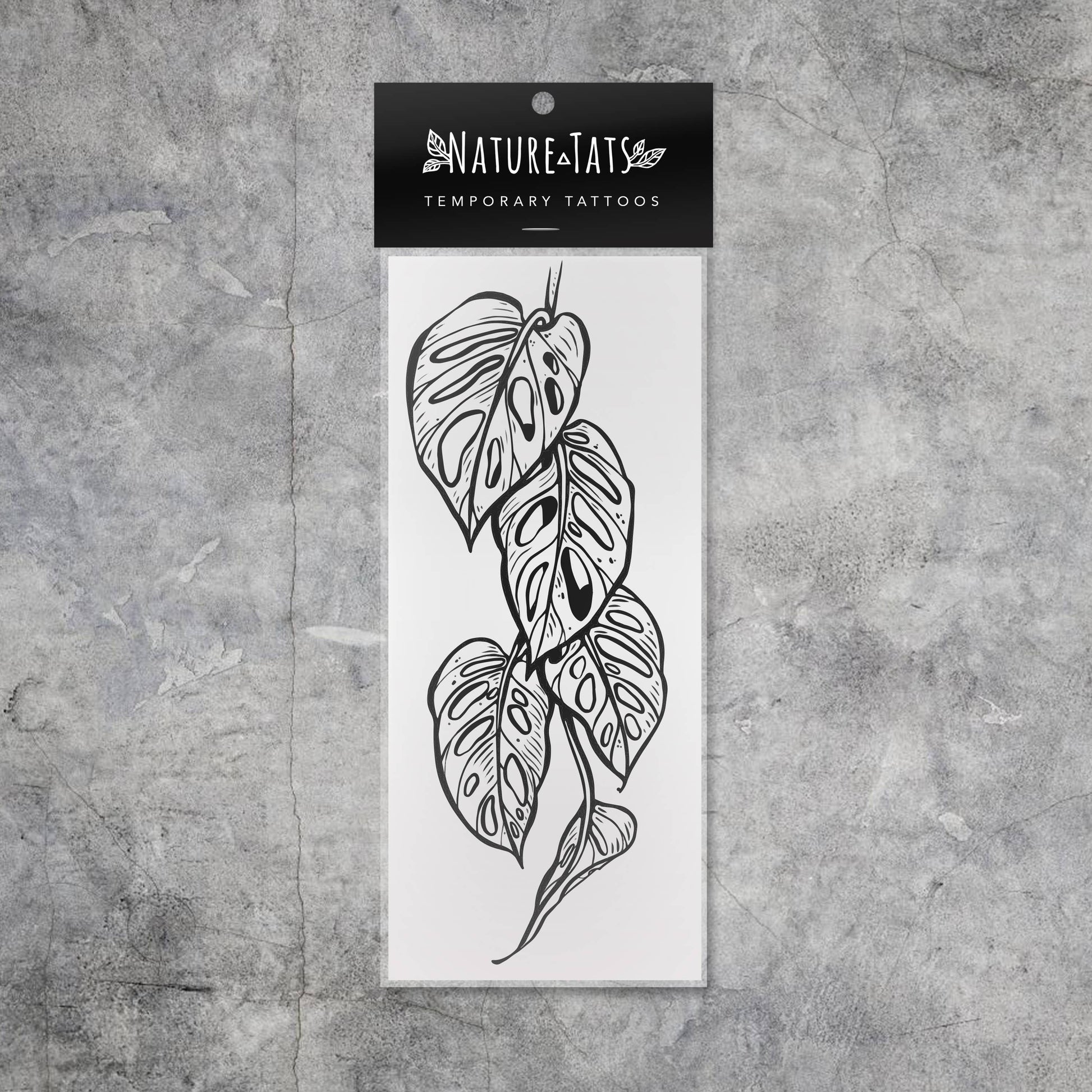 monstera adansonii drawing Monstera Vine Temporary Tattoo – Storm and Sky Shoppe