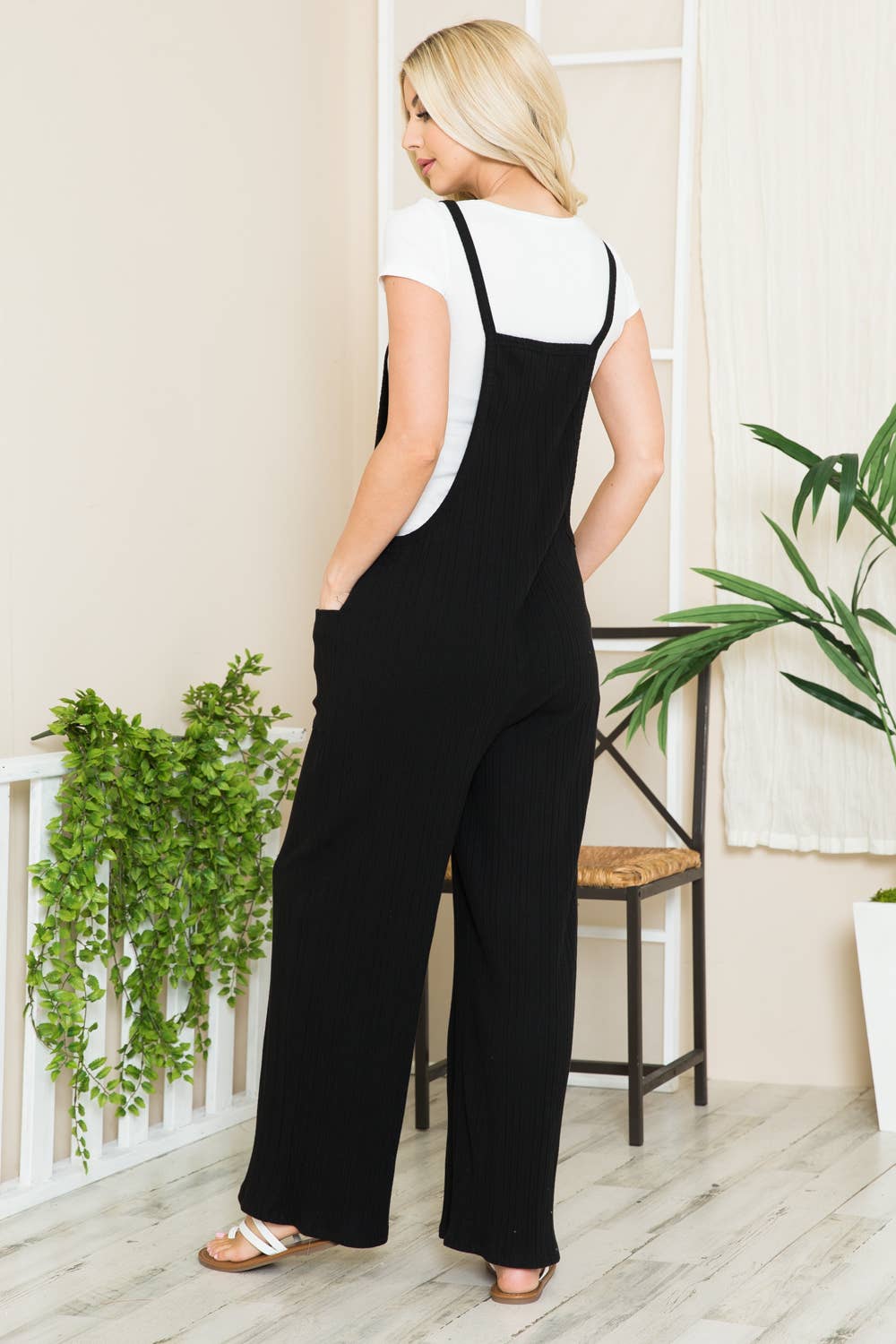 Wide Leg Rib Overalls - Storm and Sky Shoppe