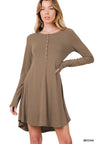 Long Sleeve Buttoned Dress