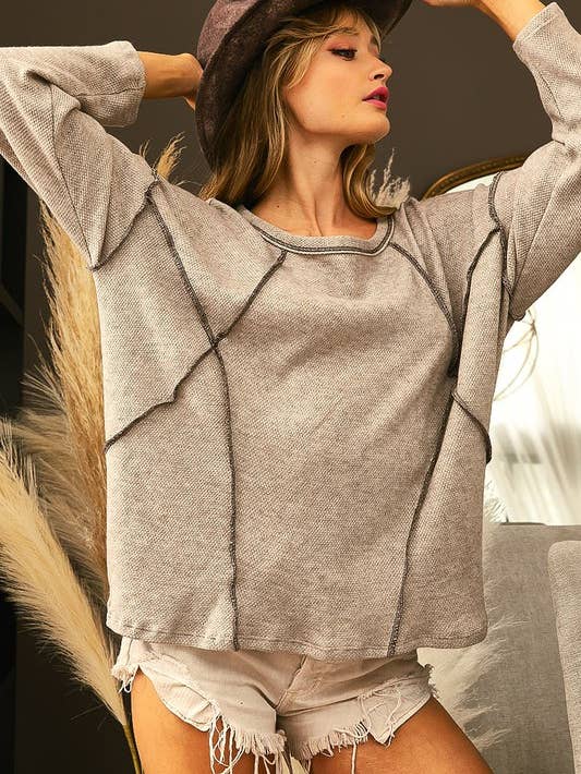 Thermal Cashmere Contrast Top - Storm and Sky Shoppe