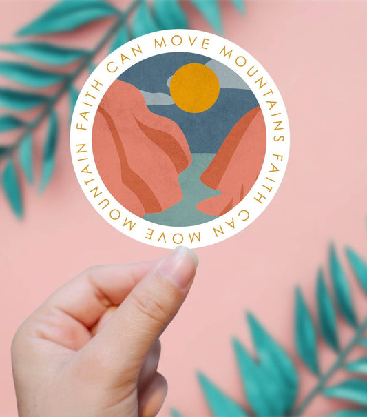 Faith Can Move Mountains Sticker - Storm and Sky Shoppe - EnchantingSunshine