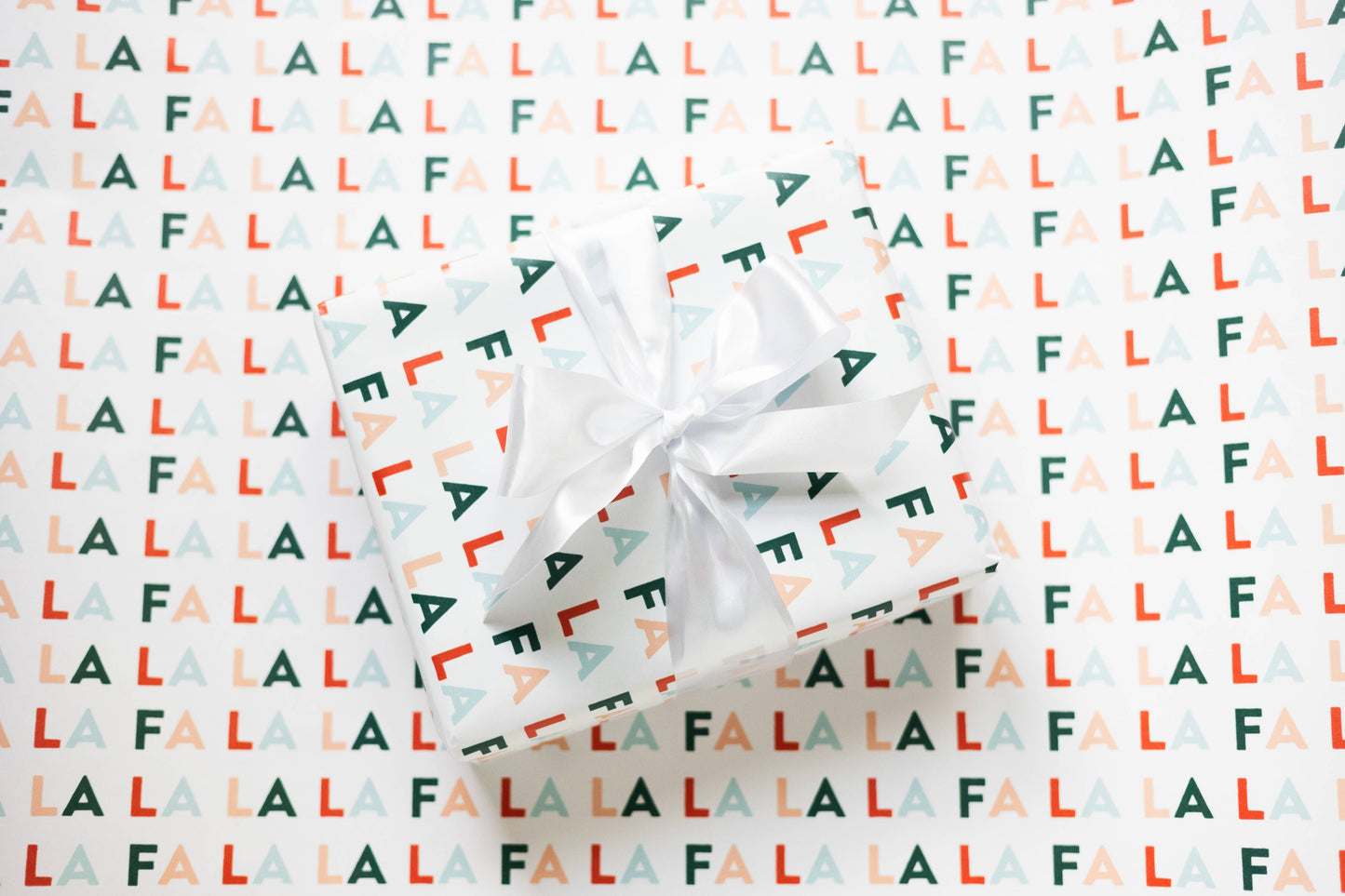 FA LA LA Lettered Wrapping Paper Roll - Storm and Sky Shoppe - Joy Paper Co.