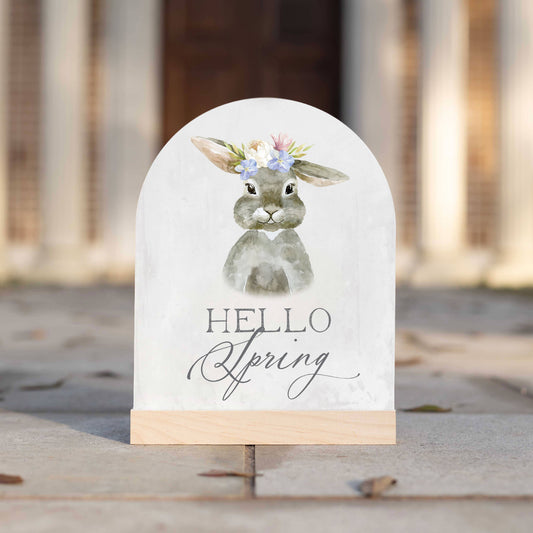 Easter Sign, Home Decor, Arch Sign, Hello Spring, Bunny - Storm and Sky Shoppe